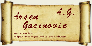 Arsen Gaćinović vizit kartica